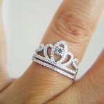 Tiara Sterling Silver Crown Princess Ring Size 9 Photo 0