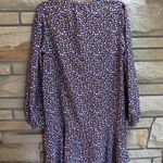 Draper James Tie Neck Flounce Shift Dress Purple ditsy floral print Medium Photo 2