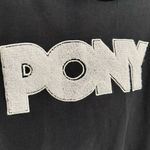PONY Womens Black Cropped Hooded Pullover Sweater Large Photo 2