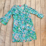 Lilly Pulitzer Azita Tunic Dress Blue Ibiza Floral Print Size Small Beach Travel Photo 0