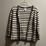 VINTAGE DANIELLE MARTIN STRIPED BOXY KNIT CARDIGAN SWEATER Black Size L Photo 0