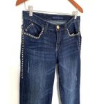 Rock & Republic  Kasandra Y2K Dark Wash Bootcut Jeans Gold Studs Distressed Sz 10 Photo 11