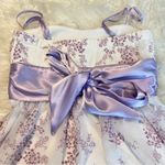 Morgan & Co Light Purple Floral Print Dress Size 9/10 Fairycore Feminine Wedding Photo 12