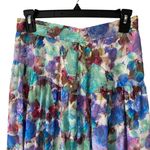 Patbo Blossum Tiered Blue Purple Print Maxi Skirt size 4 Green Photo 1