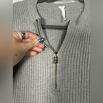 Daily Practice Grey Ribbed Zipper Crop Top Medium Gray Photo 4