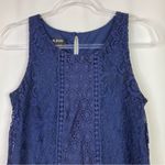 A Byer A. Byer Navy Lace Sleeveless Shift Dress Nylon Spandex Womens Small Photo 1