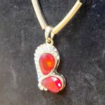 Ruby red and white rhinestone heart Photo 2