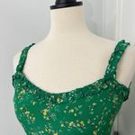 Faithfull the Brand Size 4 Green Floral Esther Open Back Tie Tank Mini Sundress Photo 3