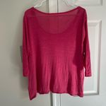 Eileen Fisher  Womens Silk 3/4 Sleeve Round Neck Blouse Top Pink Size 2X Capsule Photo 7