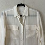 Equipment  Coupe Silk Button Down Shirt in Beige Size Small Long Sleeve Photo 4