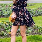 ✨ Tie Neck Flower Print Dress✨ Black Photo 0