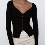 ZARA Sweetheart Neckline Button-Front Cardigan Photo 0