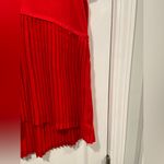 The Limited NWT Size S Red Short Sleeve V Neck Pleated Hem Flowy Tunic Stretch Top Photo 3