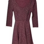 Altar'd State Altar’d State Plum Textured Fleece Fit & Flare Mini Dress XS Soft Cozy Boho Photo 0