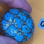 Vintage blue confetti round button earrings. Blue Photo 4