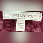 Ava James  1X Reverse Seam Berry Open Cardigan Sweater Photo 8