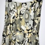 Bob Mackie  Floral A-Line Soft Flowy Knee Length Gray Yellow Skirt Medium Photo 1