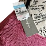 J. McLaughlin Size XS Callum Pink Open Knit V Neck Sweater Azalea Relaxed Ret$198 Photo 2