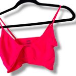 SKIMS  NWOT Neon Pink Micro Cording V-Crop Soft Stretchy Bralette Bra Small Photo 3