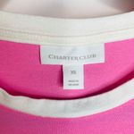 Charter Club  Pink Cream Stripe Puff Long Sleeve T Shirt Sz XS Photo 3