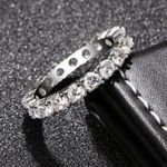 Zales 2mm 14K Gold plated Wedding Band S925 Moissanite Eternity Stackable Bridal Ring Photo 6