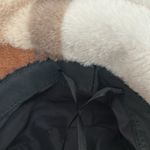 Plaid Faux Fur Fuzzy Warm ADJUSTABLE Luxury Winter Bucket Hat White Photo 3