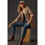 Scotch & Soda  Anthropologie Double-Breasted Brown Plaid Tailored Blazer‎ Large Photo 1