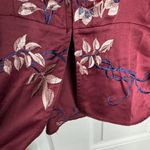Free People Beautiful Dreams Wine Floral Embroidered Blouse Size Small Boho Photo 7