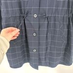 Banana Republic  Womens Windowpane Drawstring Shirt Jacket Navy Blue White Medium Photo 14