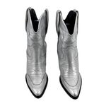 SETA Metallic Silver Leather Western Cowgirl Ankle Boots Heeled EU 37 US 6.5 Size 7 Photo 7