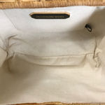 Madison West Madeline Crossbody Straw & Vegan Leather Satchel Crossbody NWT Yellow Photo 2