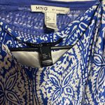 Mango  Blue and White Long Sleeve Dress Photo 5