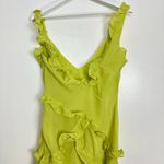 House Of CB  Pixie Ruffle Georgette Body-Con Cocktail Dress in Lime Green Large+ Photo 8