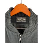 Braetan Womens Black & Red Wool Blend Bomber Jacket With Ribbed Collar & Cuffs Photo 3