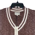 Freshman 1996 Womens Sweater V Neck Vest L Brown White Button Front Sleeveless Size L Photo 1