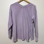 Aerie  Oversized Wonder V-Neck Sweatshirt Purple Size XS Smiley Face Graphic Photo 6