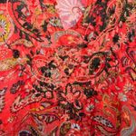 Raj Bohemian Silk Embroidered Dress – Size S Red Photo 2
