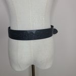 Banana Republic Black Italian Leather Floral Embossed Brass Buckle Belt Size S Photo 2