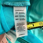 CHROMAT Mikito Asymmetrical Colorblocked Teal Lime Zip Swim Bikini Bottom, XS Blue Photo 6