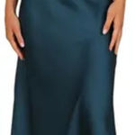 Petal and Pup NWT Annabelle Satin Teal Sleeveless Midi Dress US L Photo 0