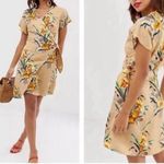 & Other Stories & OTHER STORIES Linen Blend Wrap Mini Dress Tropical Flower Print Size 2 Photo 1
