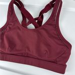 Fabletics Belle High Impact Sports Bra Sz Medium Maroon Strappy Back Photo 5