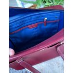 Tory Burch burgundy red tote handbag with blue inside Photo 4