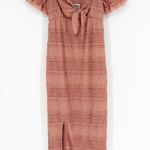 Show Me Your Mumu Honey Bun Tie Front Slit Leg Midi Dress M Pink Photo 2