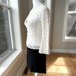 Vintage 60s Ivory Black Lace Two Piece Mini Dress Set Fits Size XS Photo 1