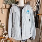 Roots  Canada Baby Blue Snap Button Hooded Windbreaker Rain Jacket Photo 1