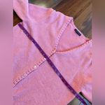 Lands' End VTG  100% Cotton Knit Chunky Boxy Button Cardigan Bubble Gum Pink Photo 8