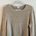 J.Jill Sweater Tan Herringbone Knit Round Neck 3/4-7/8 Sleeves Sz L EUC Neutral Photo 2