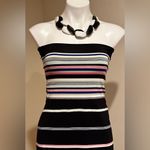 White House | Black Market  strapless Black Multi Color Stripes Slits Both Side SZ Photo 1
