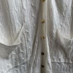 J.Crew NWT  Women’s Size M White Cable-Knit Fisherman V-Neck Cardigan Sweater Photo 3